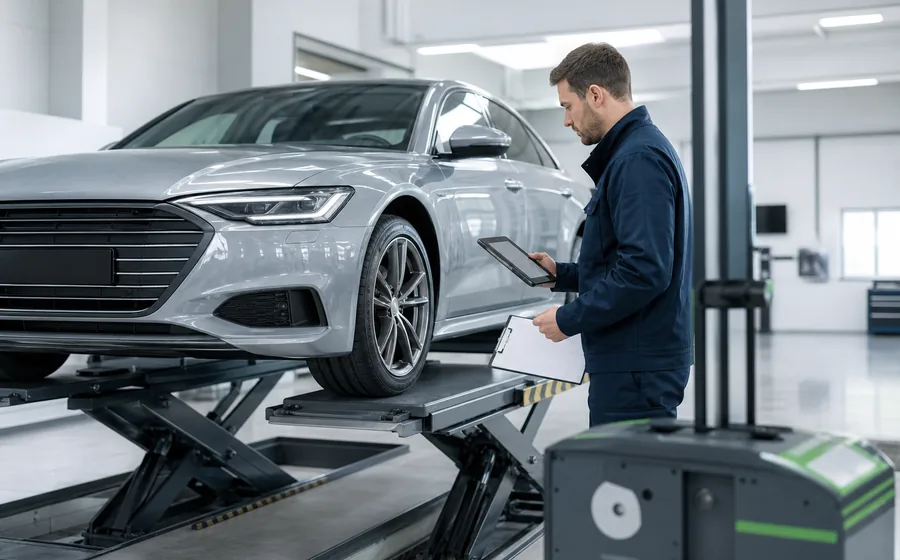 Professional vehicle inspection service available through PKW Womo 2Hand partners in Austria
