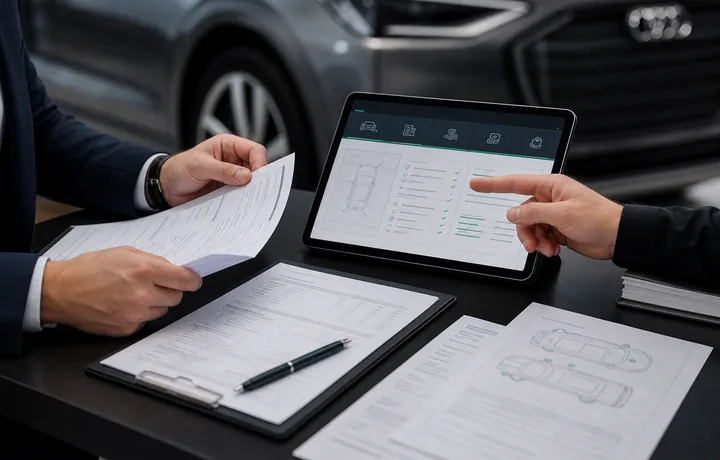 Vehicle documents and digital records reviewed for history verification