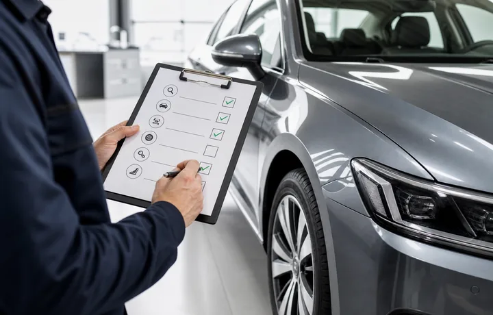 Professional vehicle quality control checklist before customer handover